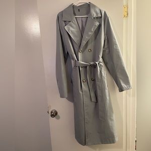 Sky blue men’s trenchcoat custom down